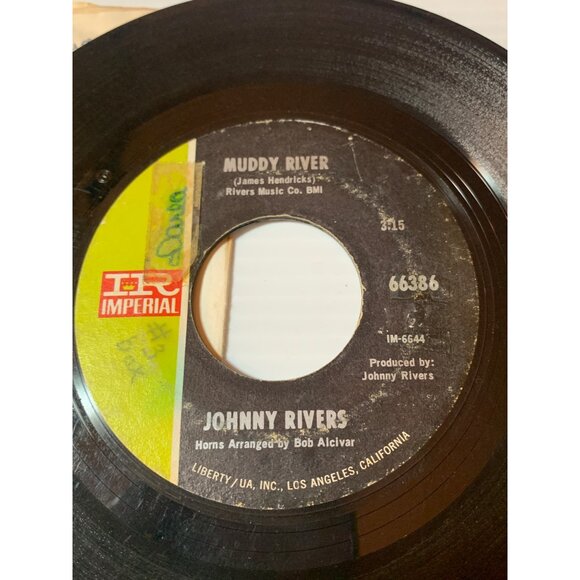 Johnny Rivers 45 RPM Vinyl Record "Muddy River" & "Resurrection" Imperial Record - Picture 2 of 5